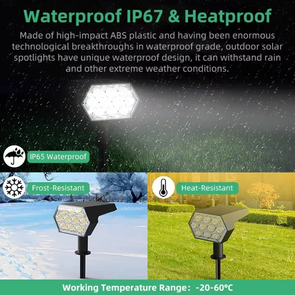 92 LED Solar Spot Lights | Waterproof Garden Pathway Lights