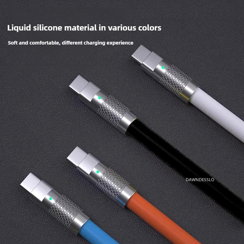 New 120W 7A Super Fast Charge PD Type C Liquid Silicone Cable 1M 1.5M 2M Usb Cable Usb C To C Charger Cable for Xiaomi Huawei