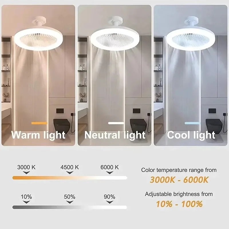 2 In 1 Adjustable Ceiling Fan Lamp | Modern Dimmable Light