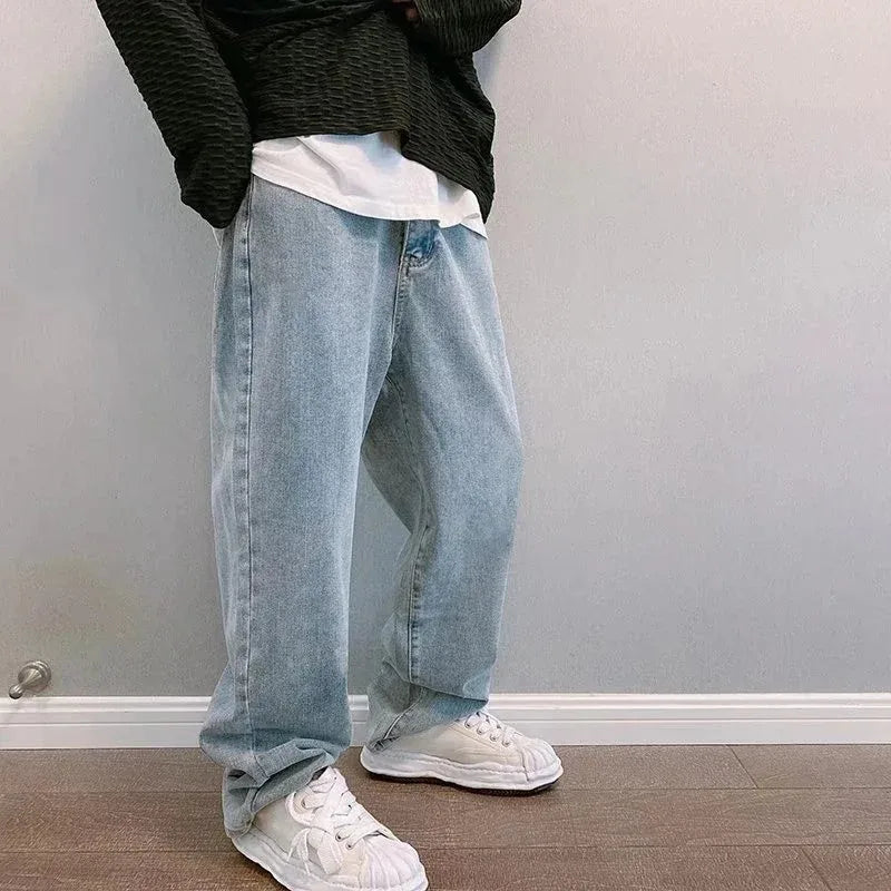 Men's Baggy Wide Leg Jeans | Casual Streetwear Denim Pants