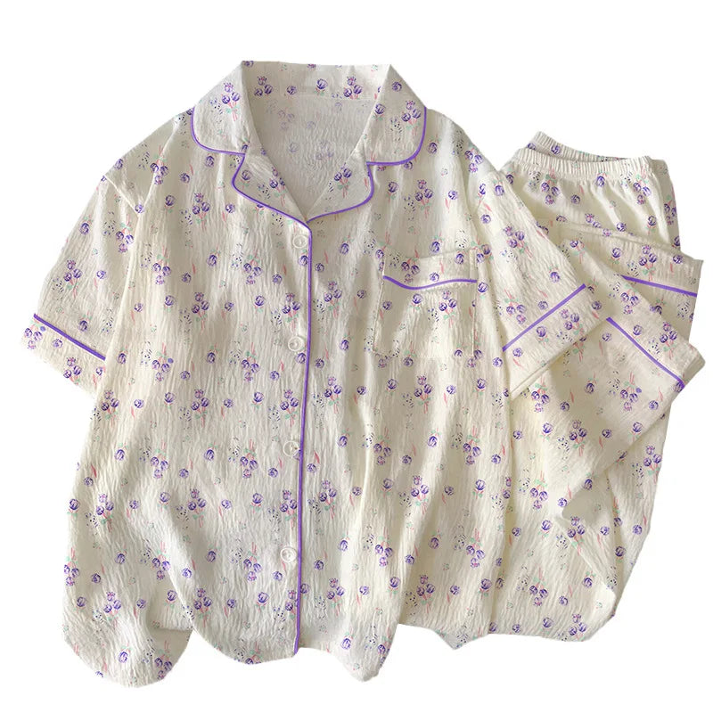 Sweet Floral Homewear Pajamas Set for Women | Comfort & Style