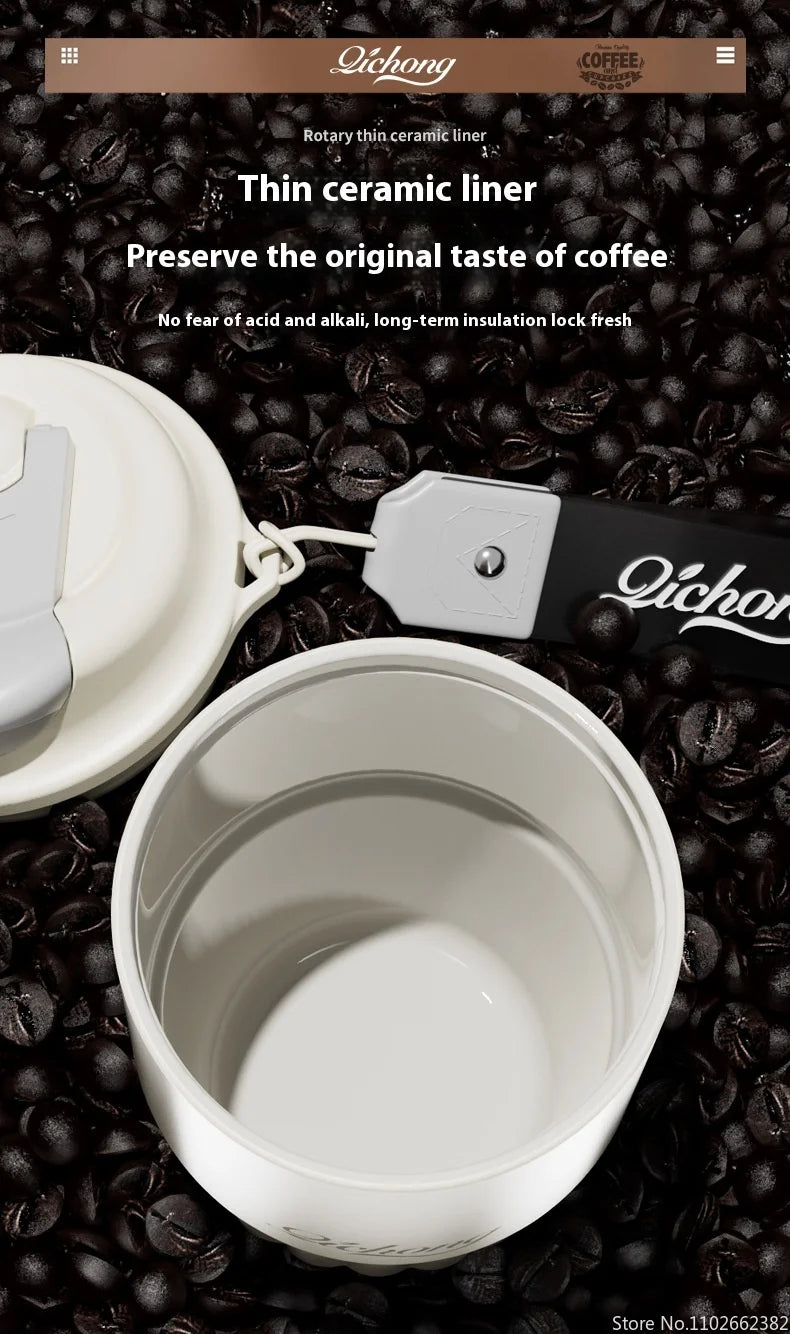 Vacuum Insulated Travel Coffee Mug | 410ML Ceramic Liner Tumbler
