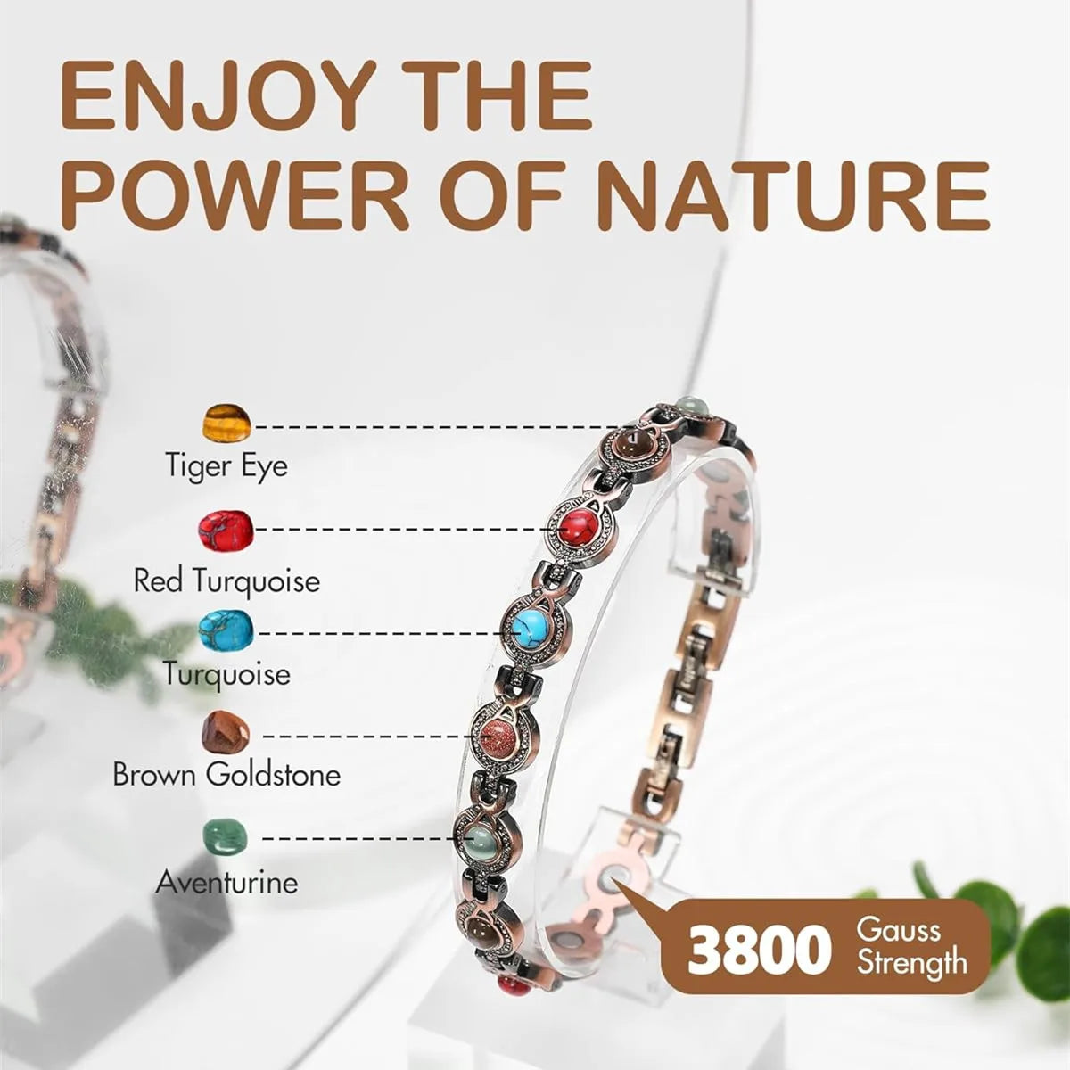 Magnetic Copper Bracelet for Women | Turquoise Wristband Jewelry