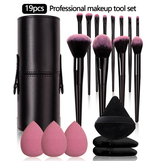 19PCS Complete Makeup Brush Set | Beauty Essentials for Flawless Looks