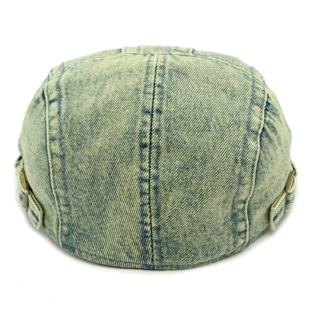 Unisex Adjustable Denim Beret Hat | Stylish Artist Cap