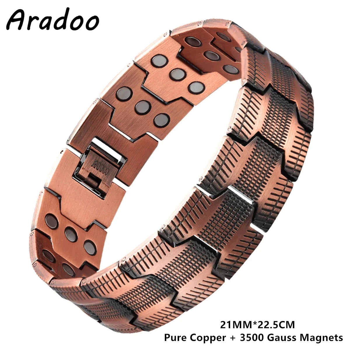 Magnetic Copper Bracelet for Men | Adjustable Link Jewelry Gift