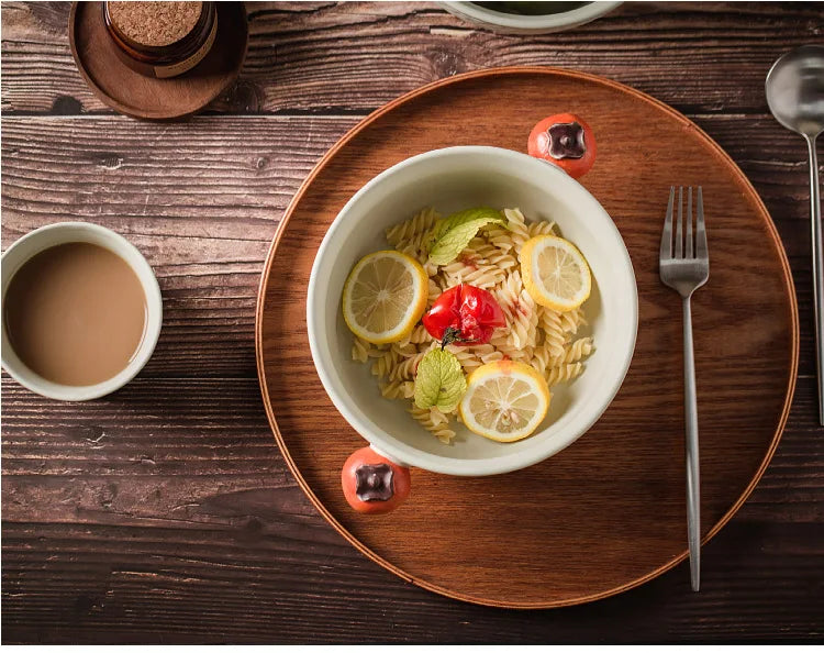 Cuenco de sopa de cerámica hecho a mano con doble asa | Elegancia de estilo japonés