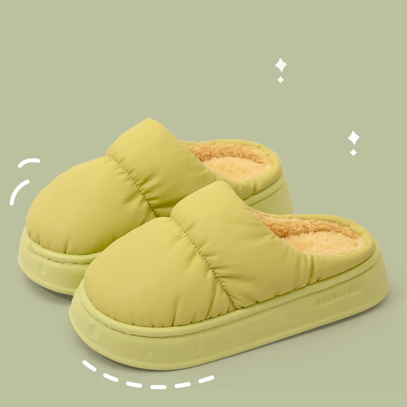 Women's Waterproof Plush Slippers | Cozy Flannel Winter House Shoes