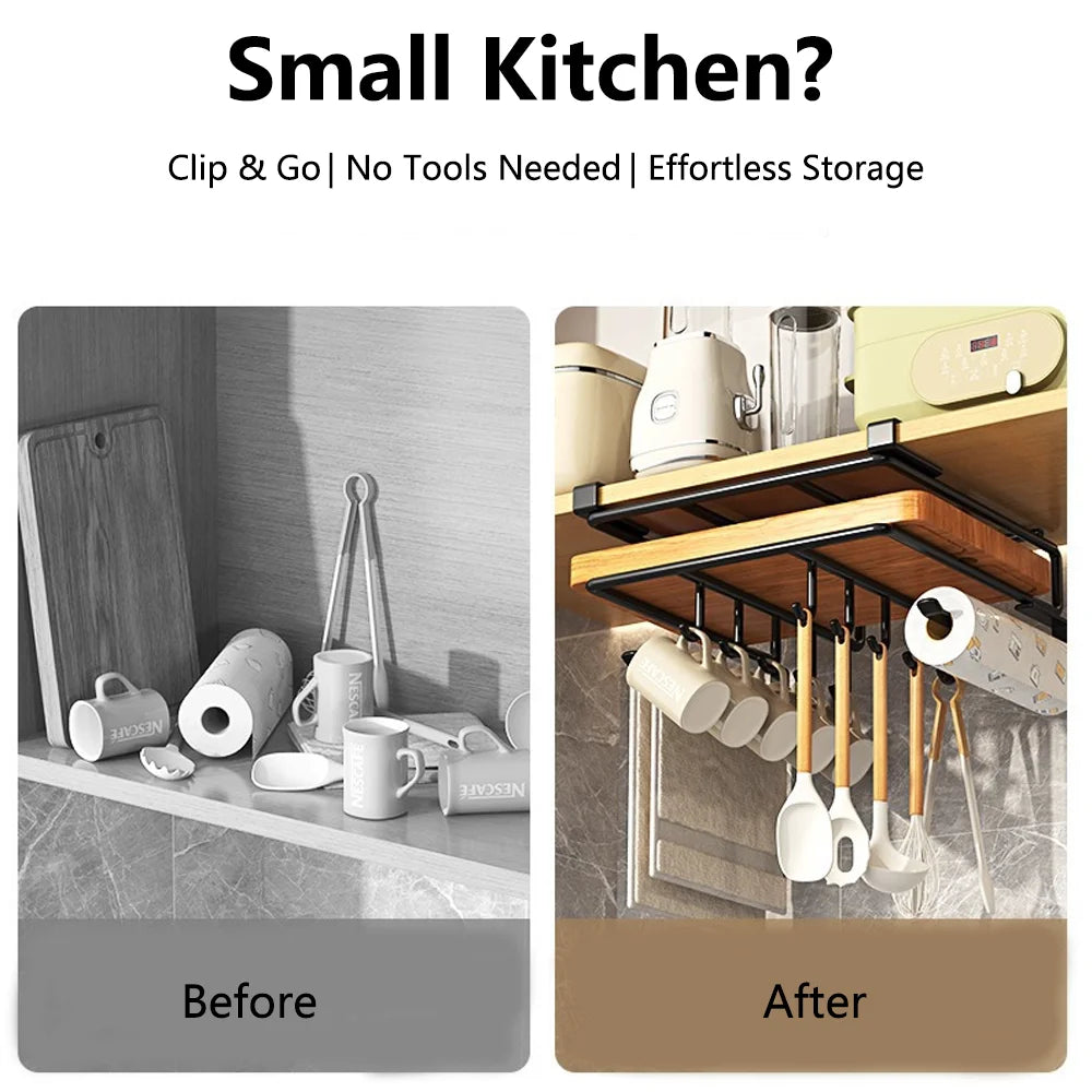 Kitchen Hanging Organizer Rack | Space-Saving Storage Solution