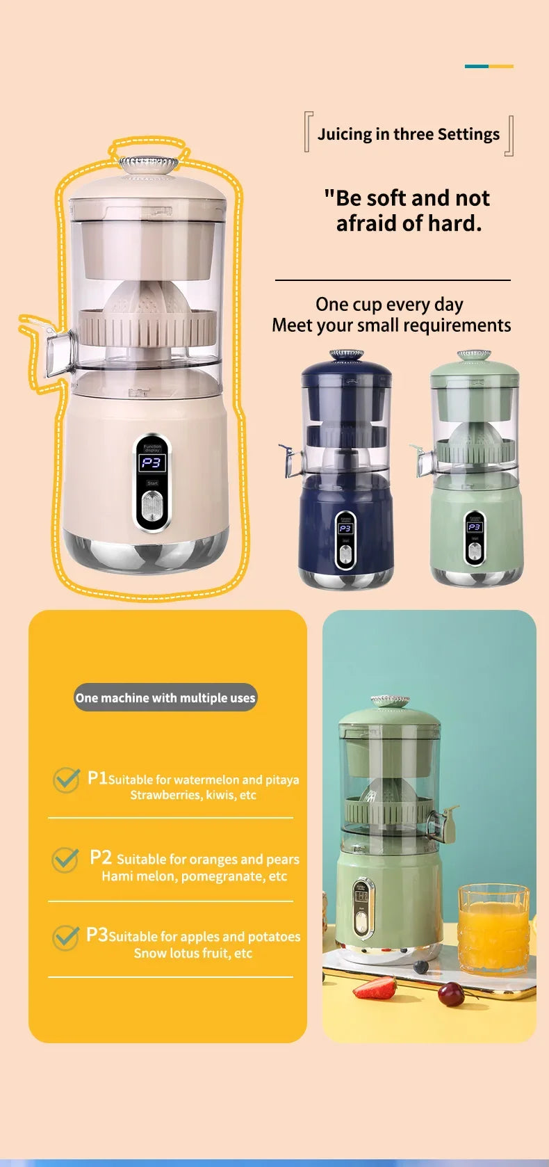 Portable Electric Orange Juicer | Citrus Juice Extractor & Blender