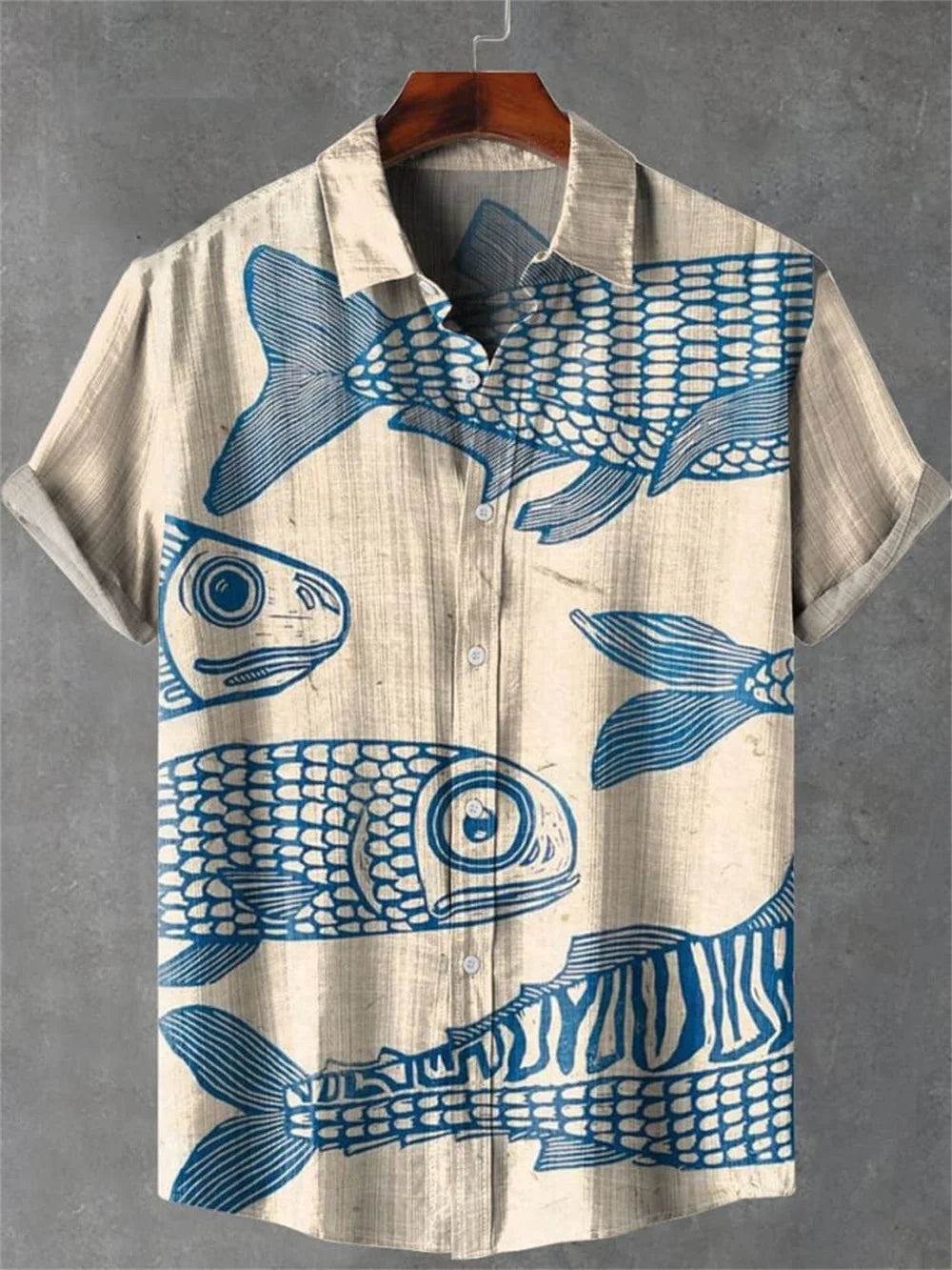 Men's 3D Printed Casual Long Sleeve Shirt | Retro Plant Design