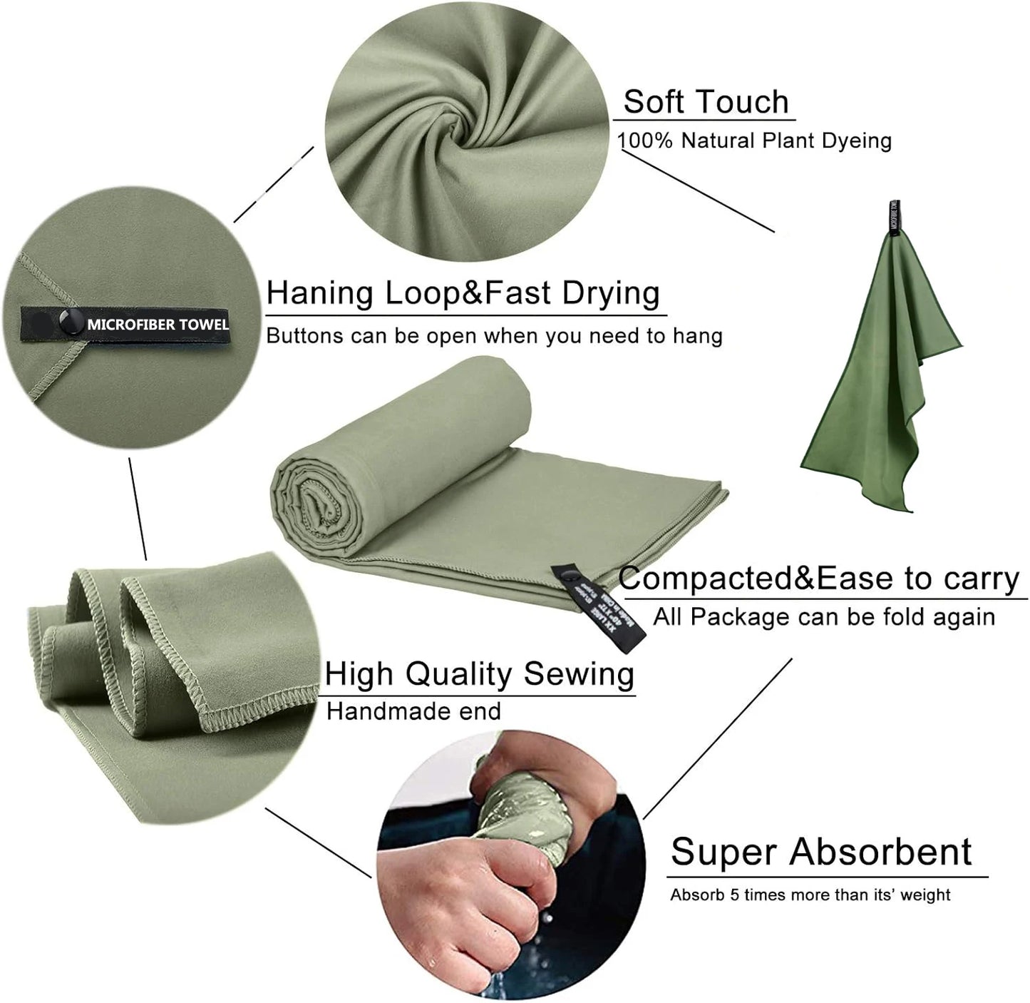 Quick-Drying Microfiber Camping Towel | Super Absorbent Travel Towel