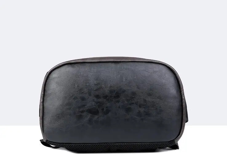 Men's Fashion PU Leather Large Capacity Waterproof Backpack