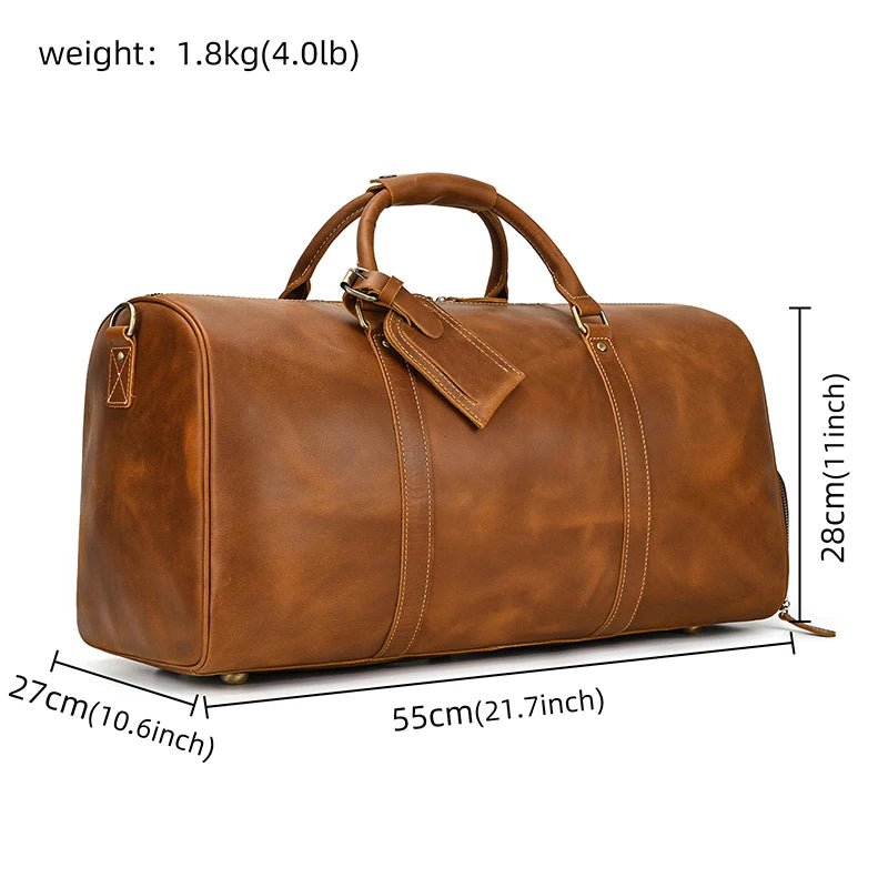Luxury Genuine Leather Travel Bag for Men & Women | Versatile Duffle