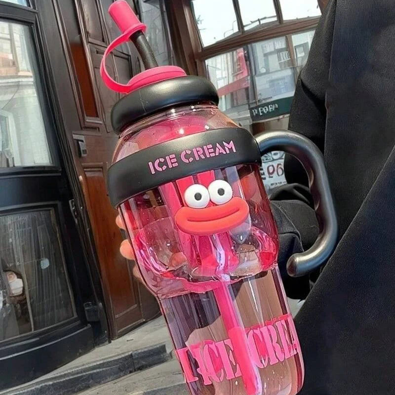 Stylish Large-Capacity Sports Water Bottle with Straw | Portable & Durable