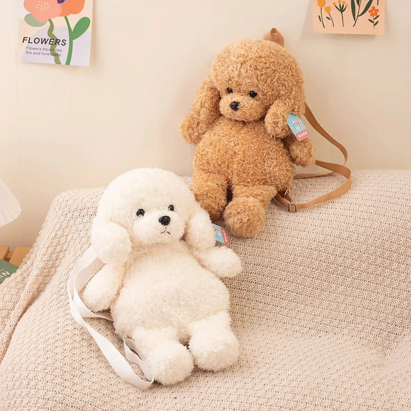 Cute Plush Teddy Dog Backpack | Adorable School Bag for Kids