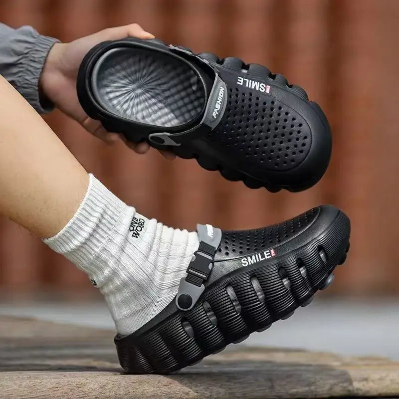 2026 Summer New Cave Shoes Outdoor Non slip Cool Slippers One Step Trendy Thick Bottom Odor proof Beach Shoes