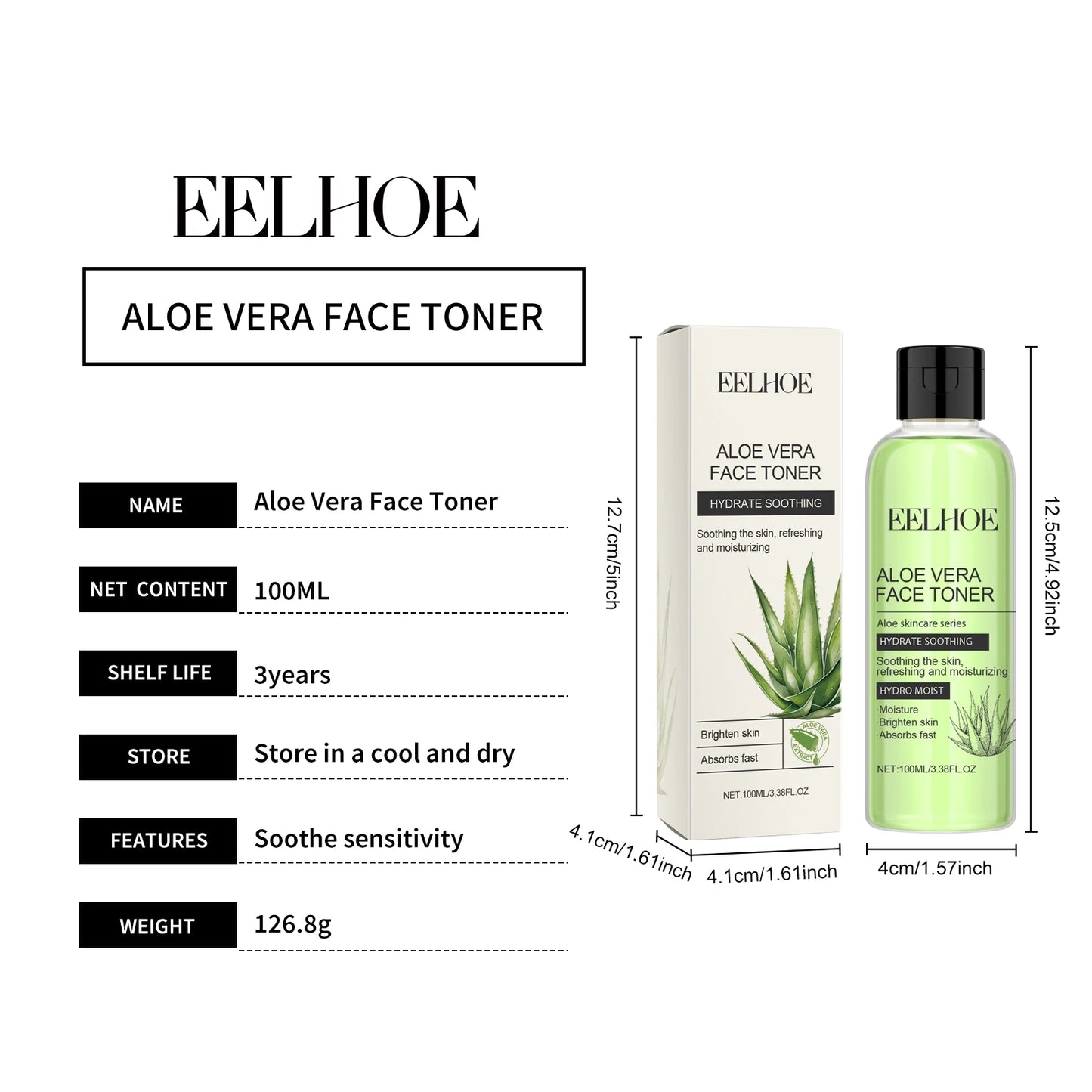 100ml Aloe Vera Toner for Hydration | Refreshing Skin Care