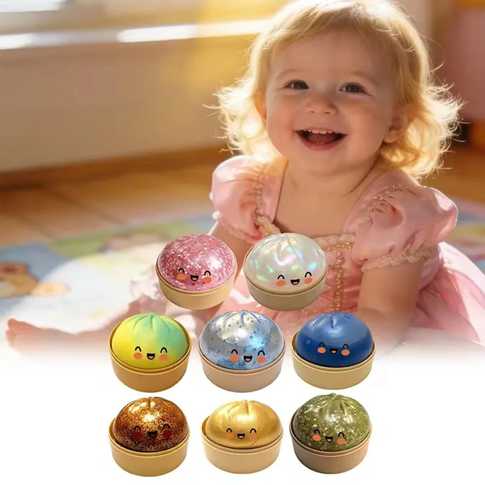 Simulation Flash Dumpling Squishy Stress Ball Slow Rebound Squeeze Decompression Toy for Kids Adults