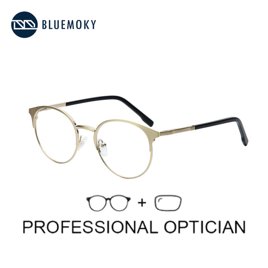 Trendy Round Progressive Metal Prescription Eyeglasses for All