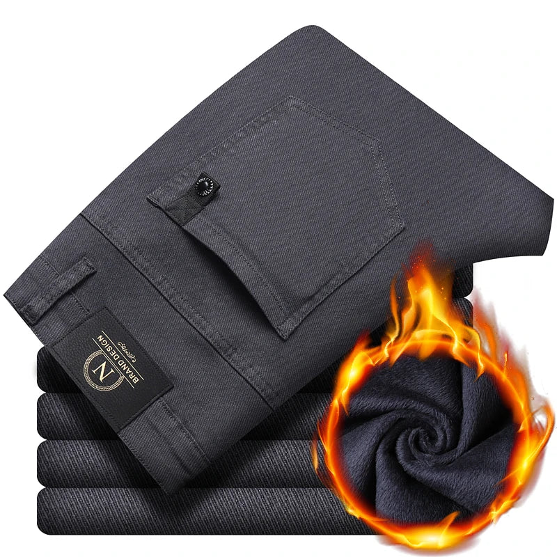 Men's Winter Fleece Pants | Thick Warm Casual Velvet Trousers