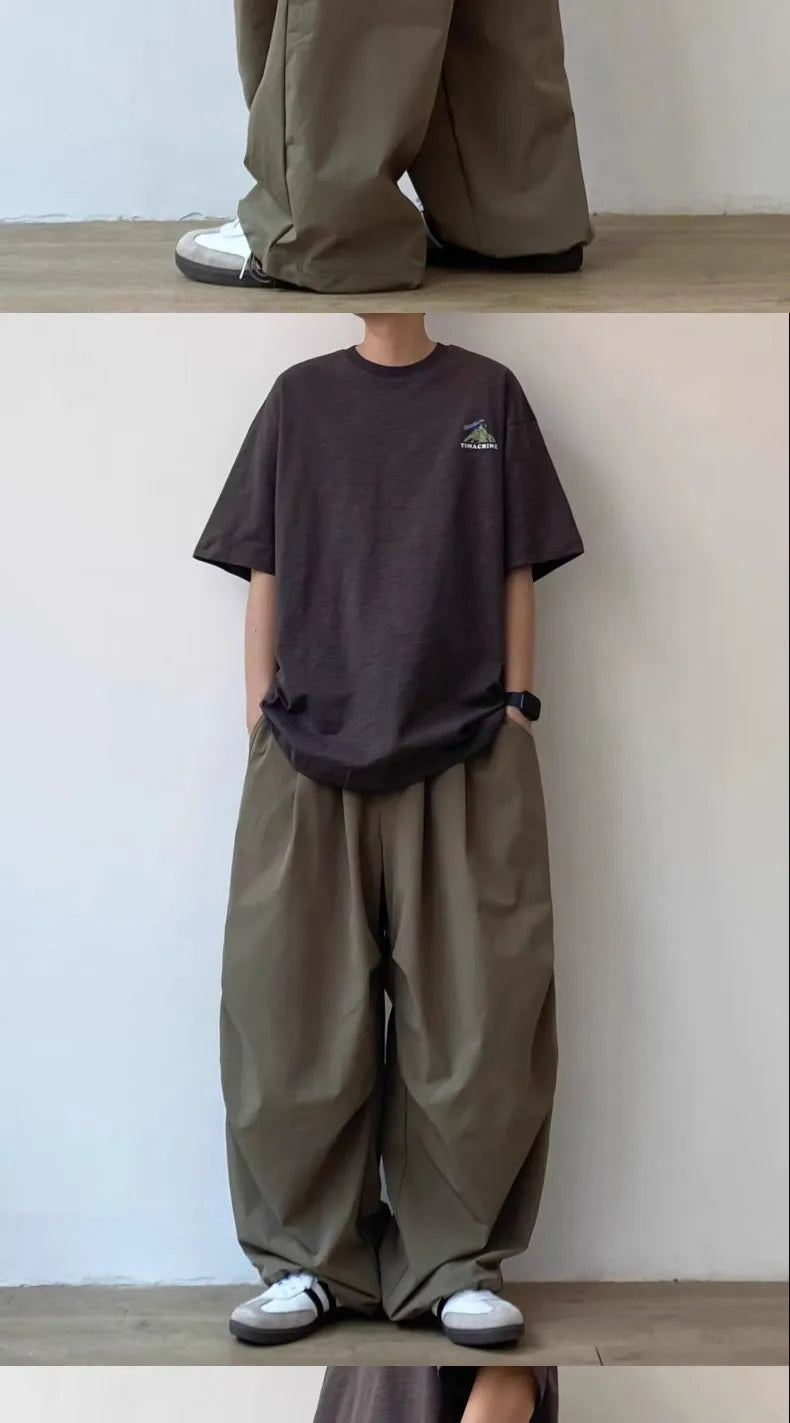 Summer Vintage Baggy Wide-Leg Pants for Men and Women