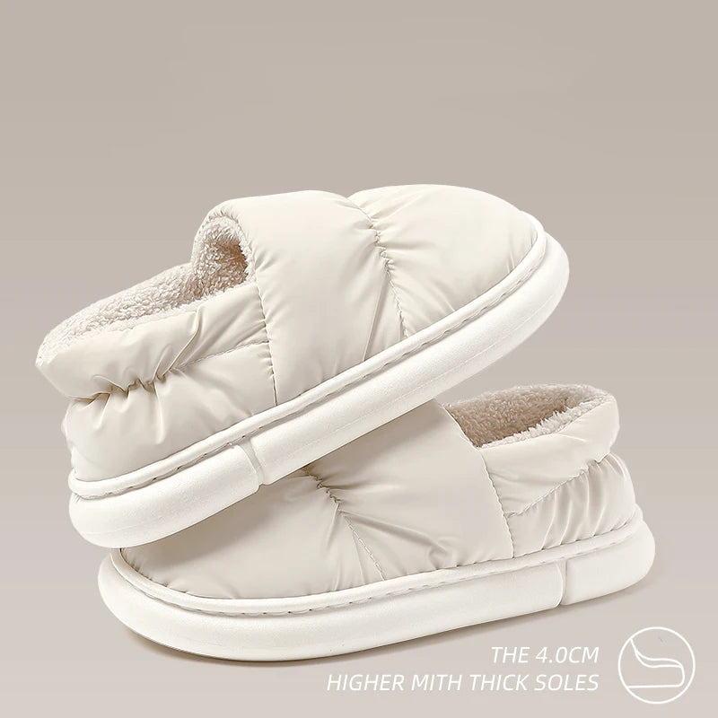 Women's Cotton Patchwork Slippers | Warm Anti-Slip Indoor Shoes