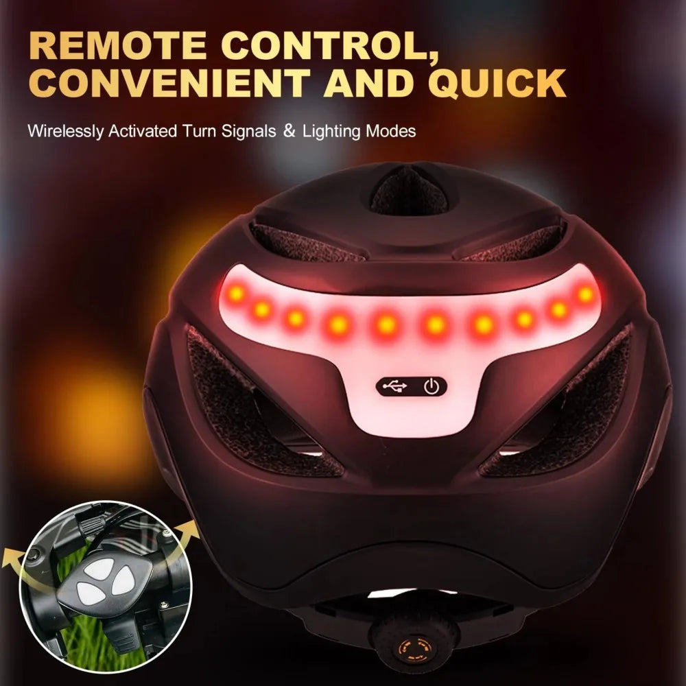Urban Cycling Helmet with LED Lights and Turn Signals