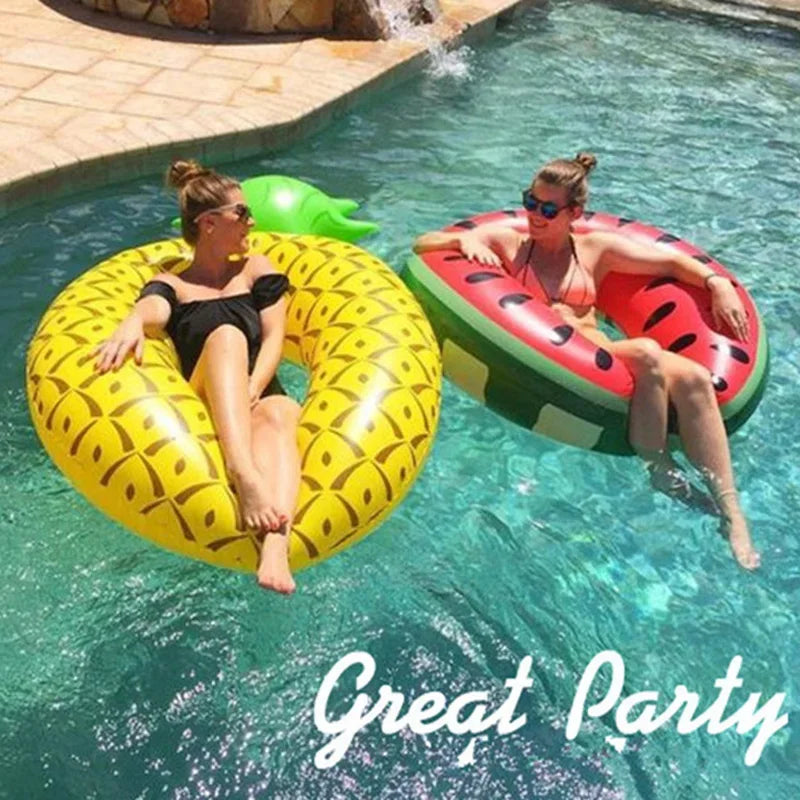 Inflatable Pineapple Watermelon Pool Float | Summer Fun Swim Ring