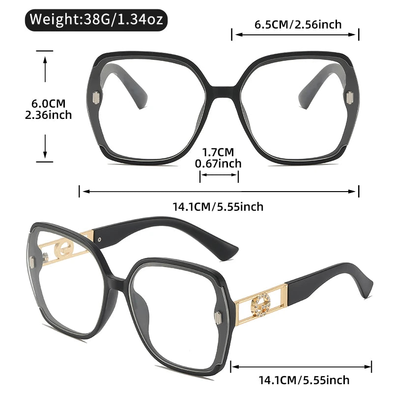 Stylish Large-Frame Flat Glasses | Chic Minimalist Eyewear
