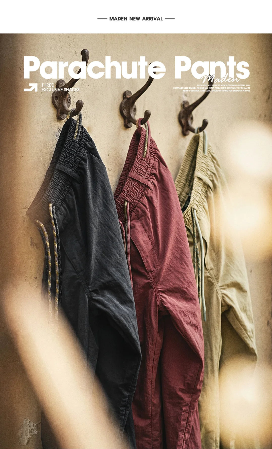 Men's Lightweight Water-Repellent Cargo Pants for Spring
