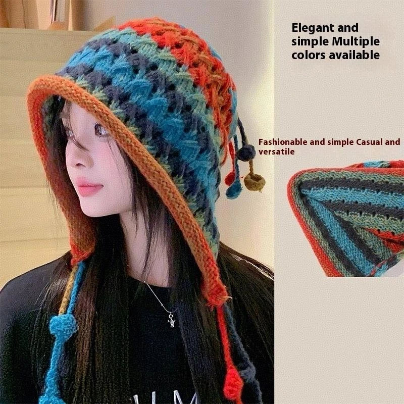 Women's Cute Bear Plush Knitted Hat | Cozy Winter Beanie