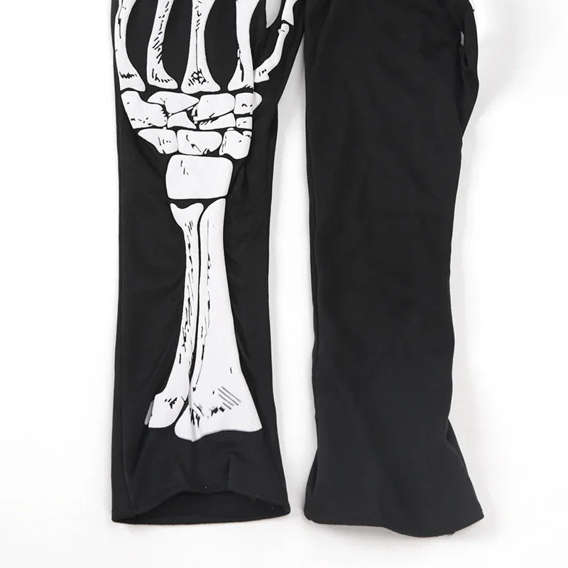Black Punk Fingerless Gloves | Gothic Skeleton Style Accessories