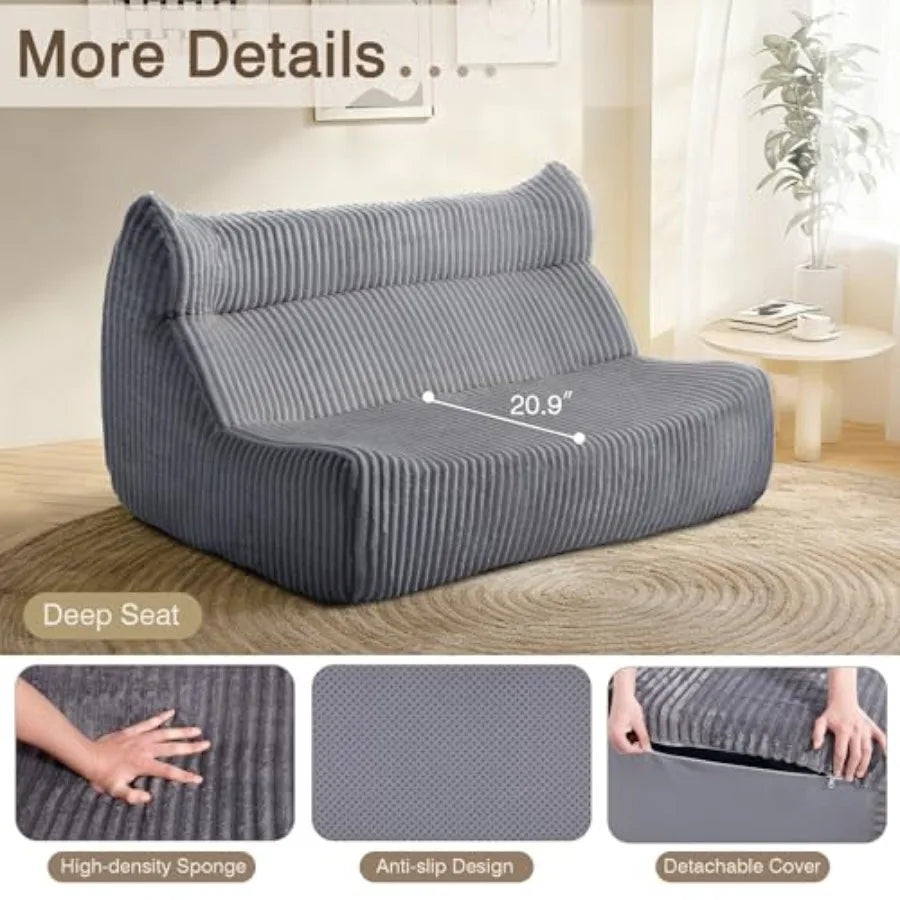 Comfortable Grey Bean Bag Chair | Cozy Floor Sofa for Any Room