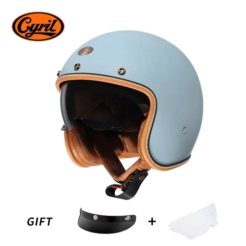 Lightweight Retro Open Face Motorcycle Helmet for Men & Women