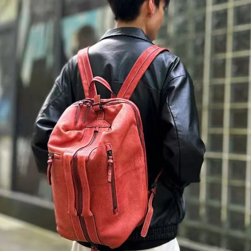 Retro Multi-Functional Vintage Backpack | Large Capacity Leather Bag