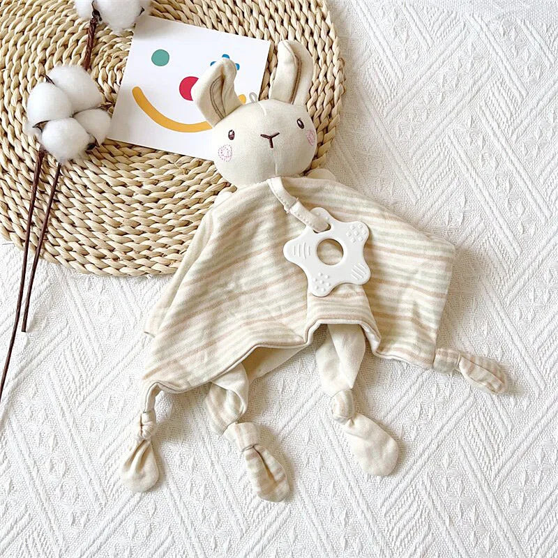 Cute Elephant Plush Teether Rattle for Newborns | Soft Blanket Toy