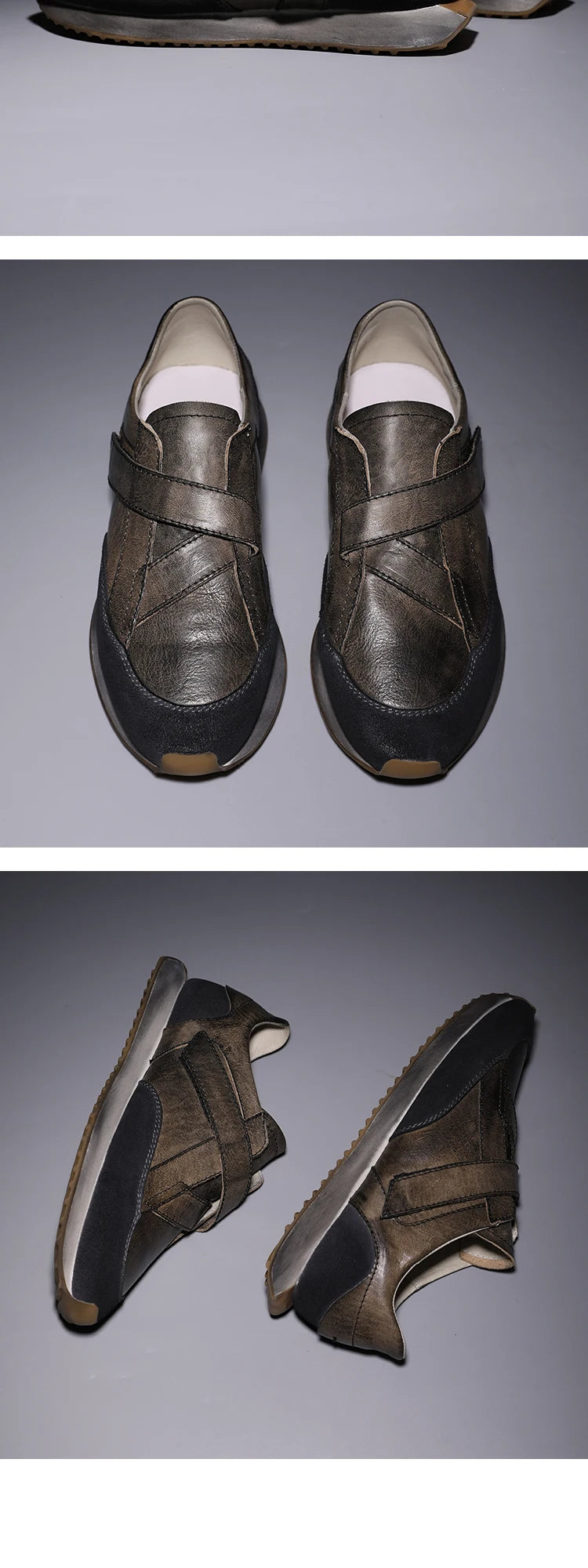 Handcrafted Men's Retro Casual Sneakers | Calf Leather Sneakers