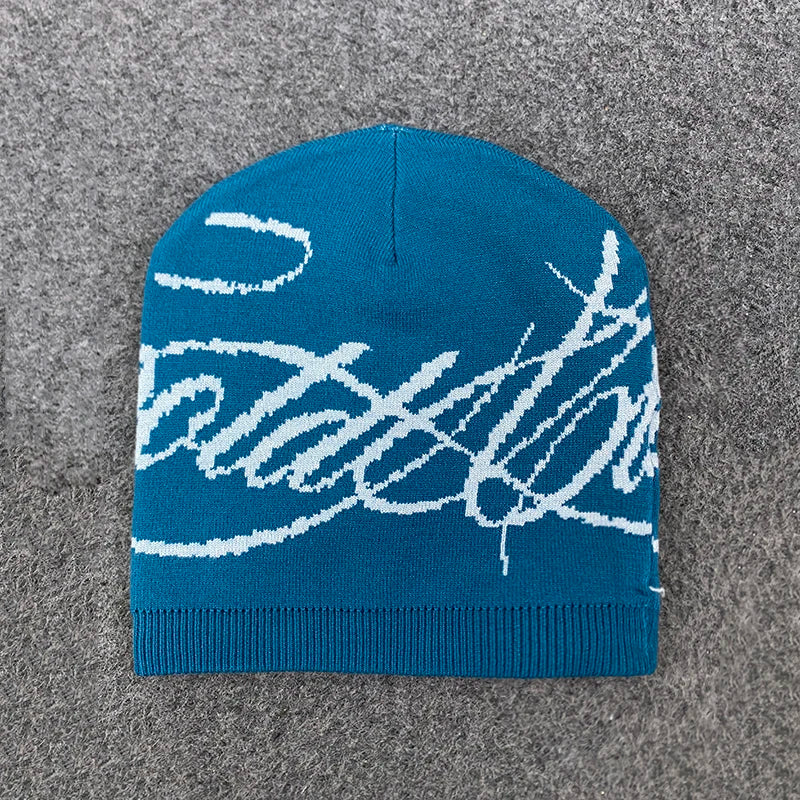Unisex Letter Patch Knitted Beanie | Trendy Hip Hop Winter Hat