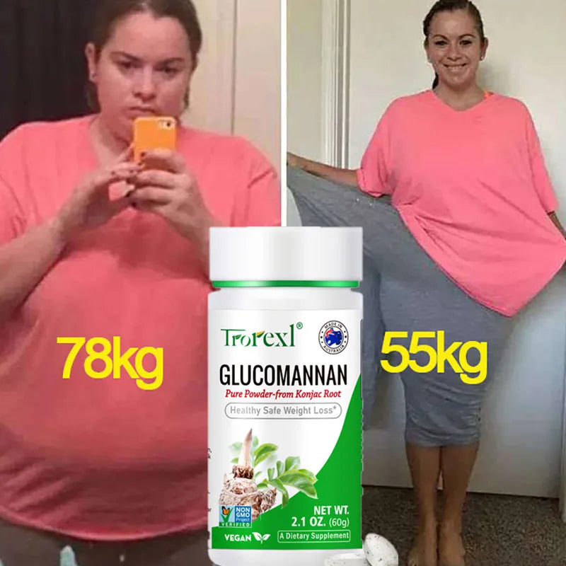 100 PCS Glucomannan Powder for Effective Weight Loss | Vegan & Gluten Free