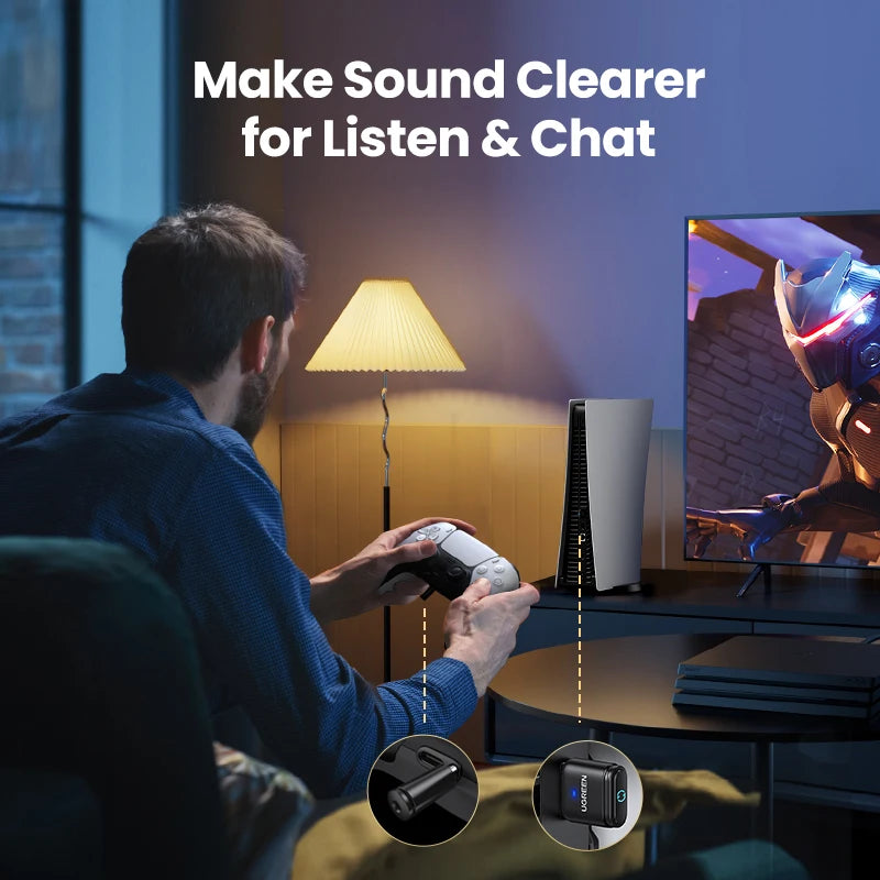 Bluetooth 5.3 Audio Adapter for PS4, PS5 & Nintendo Switch