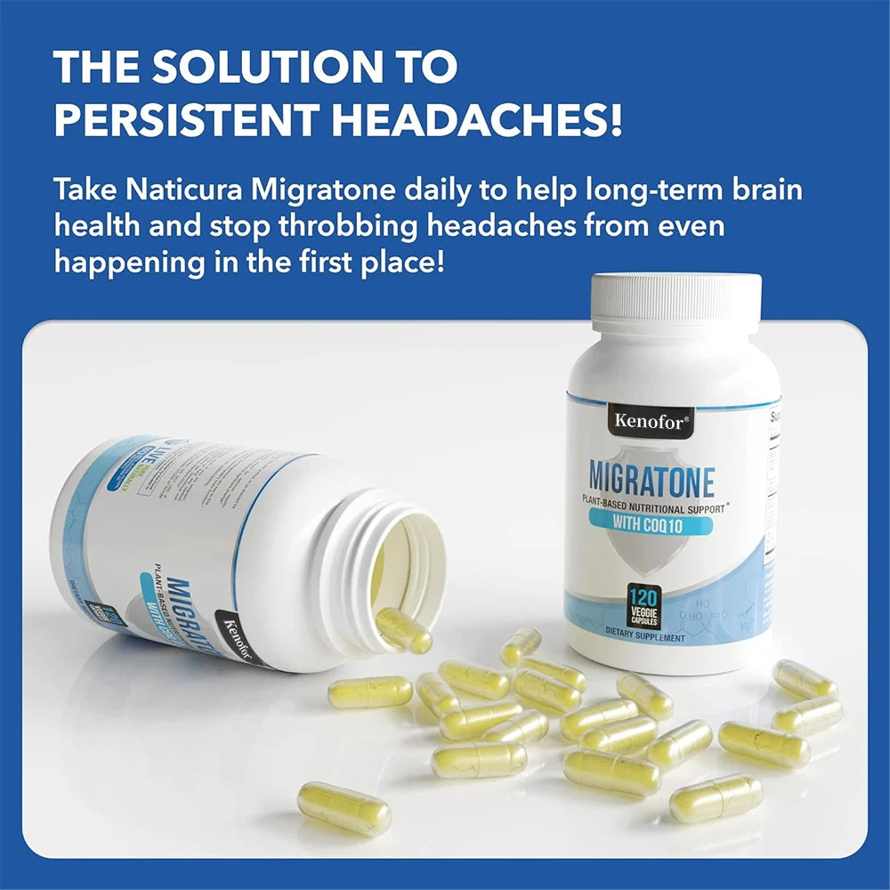 Natural Headache Relief Capsules | Ashwagandha & CoQ10 Blend