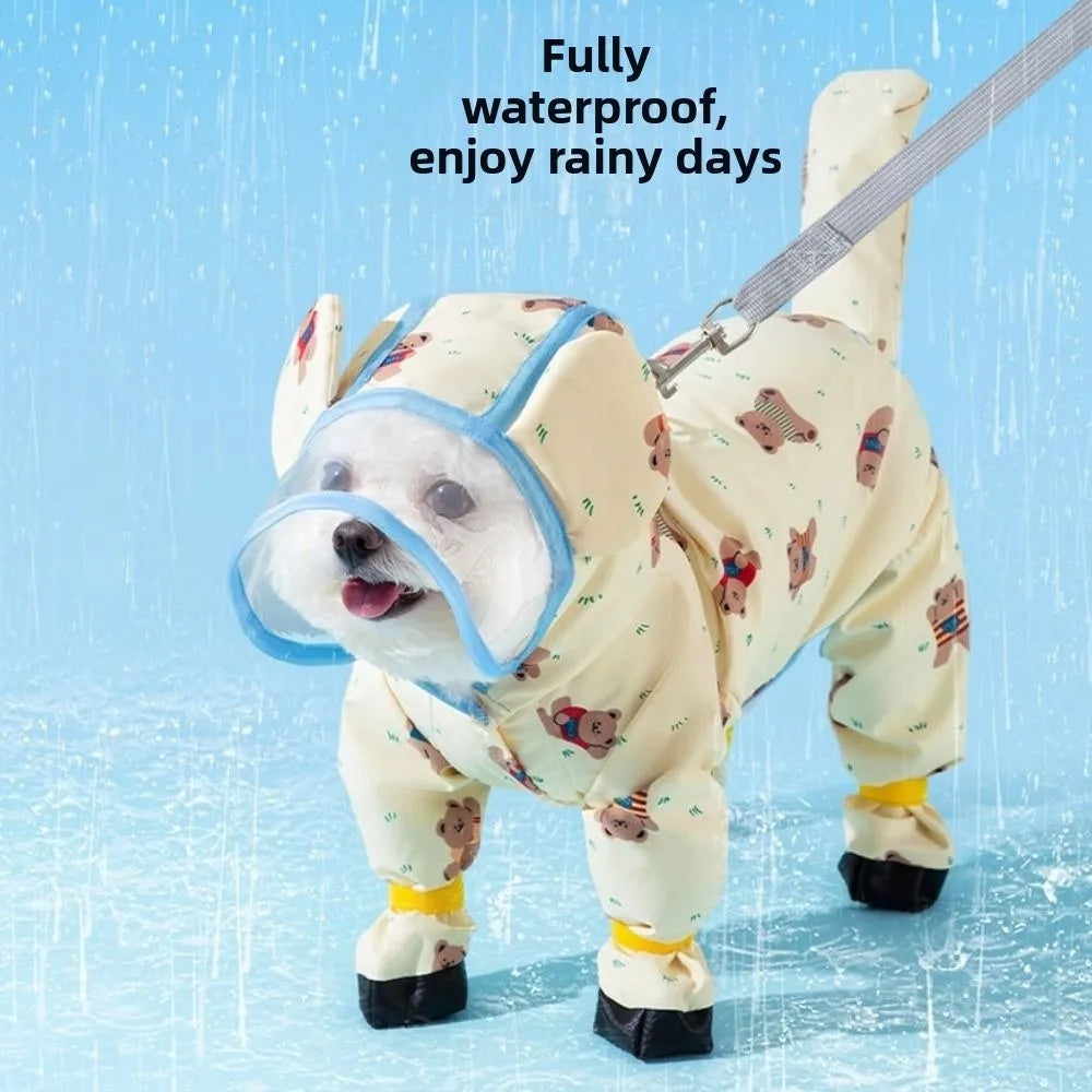 Adjustable Waterproof Dog Raincoat | Windproof Pet Cape Costume