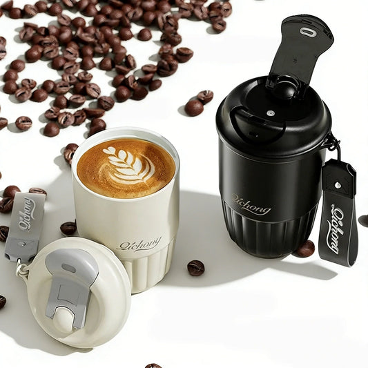 Taza de viaje de café con aislamiento al vacío | Vaso térmico de 410 ml con revestimiento cerámico