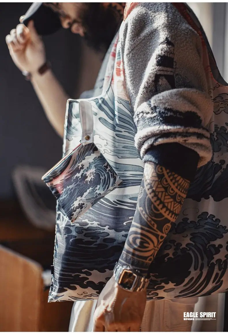 Foldable Tribal Print Tote Bag | Stylish Large Capacity Travel Bag