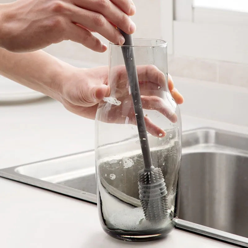 360° Rotating Silicone Baby Bottle Brush | Easy Cleaning Tool