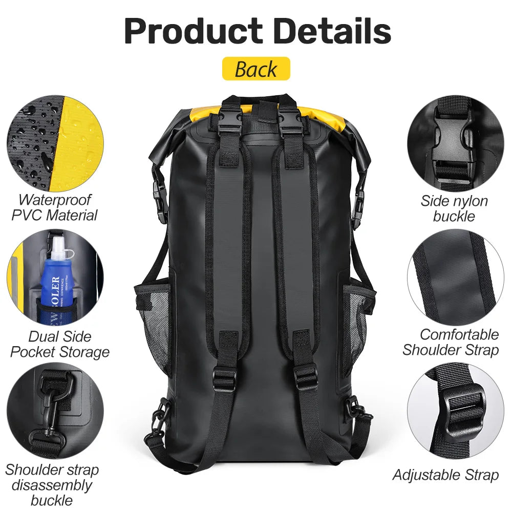 Waterproof Kayak Dry Bag | Large Swimming Backpack for Adventure
