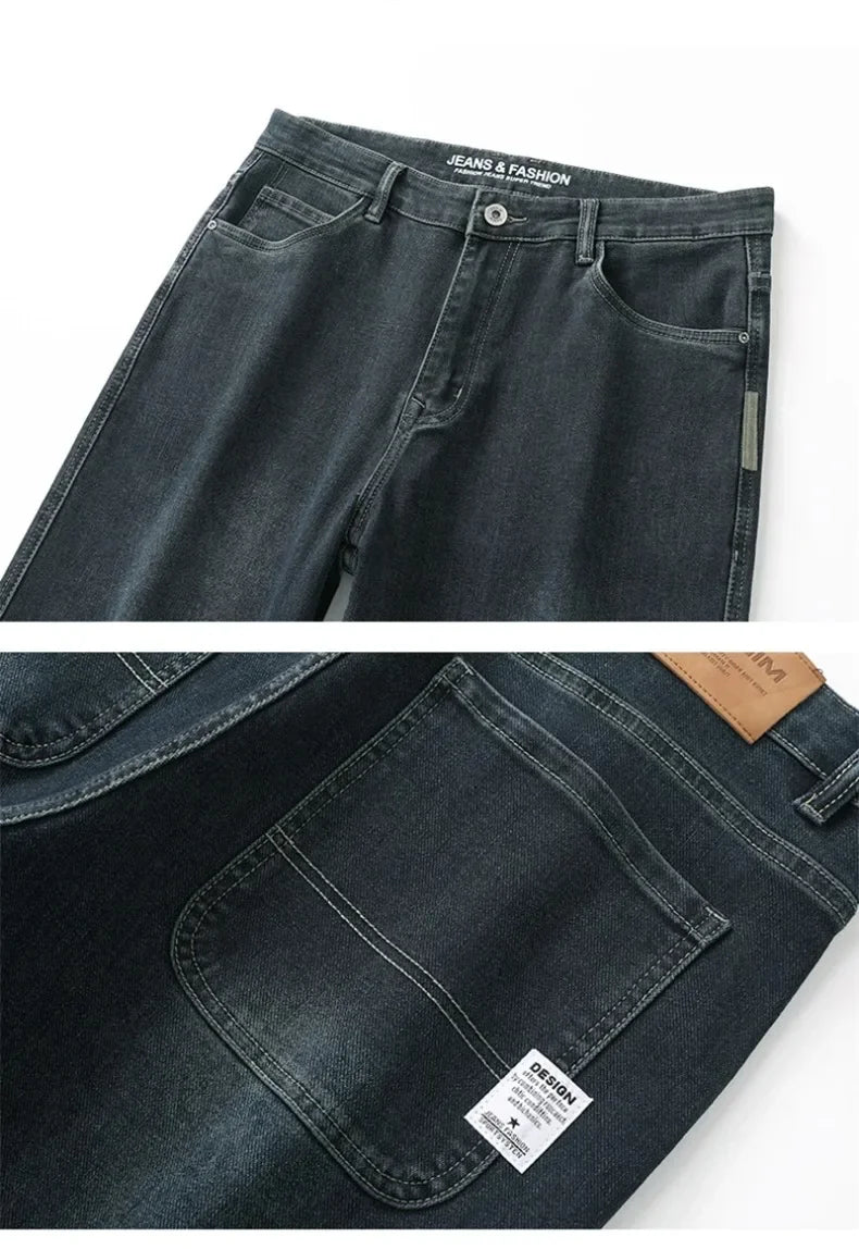 Men's Baggy Straight Wide Leg Jeans | Stylish Business Casual Pants