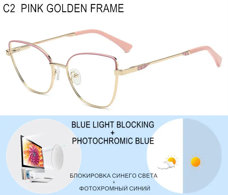 Custom Cat Eye Prescription Glasses for Myopia & Astigmatism