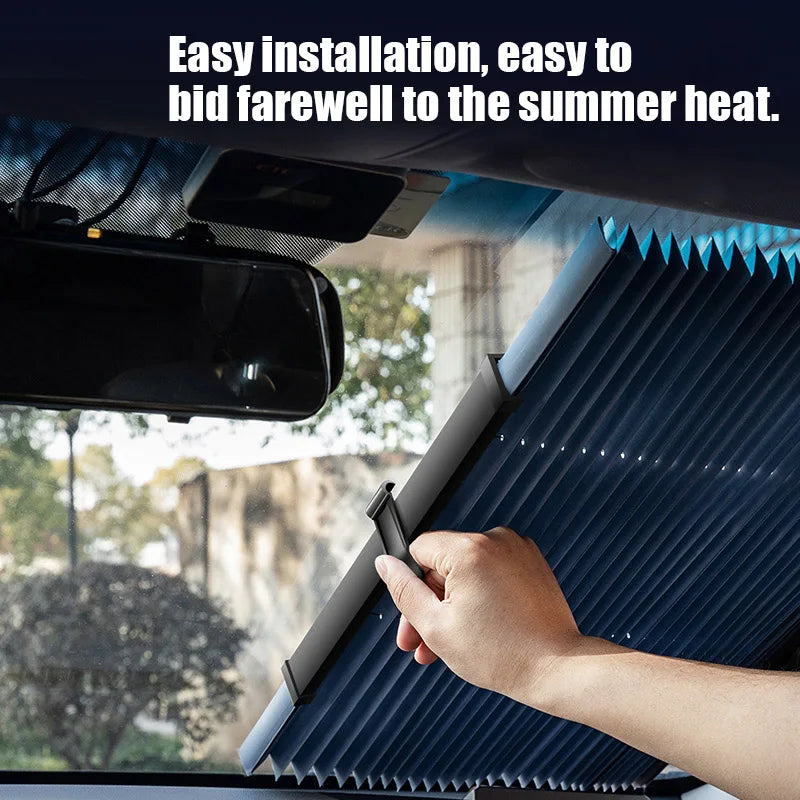 Retractable Car Windshield Curtains | UV Protective Sunshade